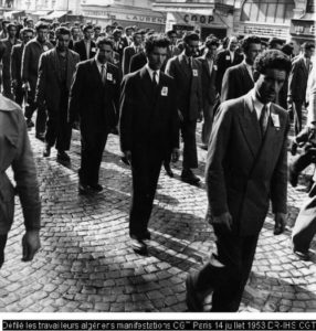 Défilé les travailleurs algériens manifestations CGT Paris 14 juillet 1953 DR-IHS CGT