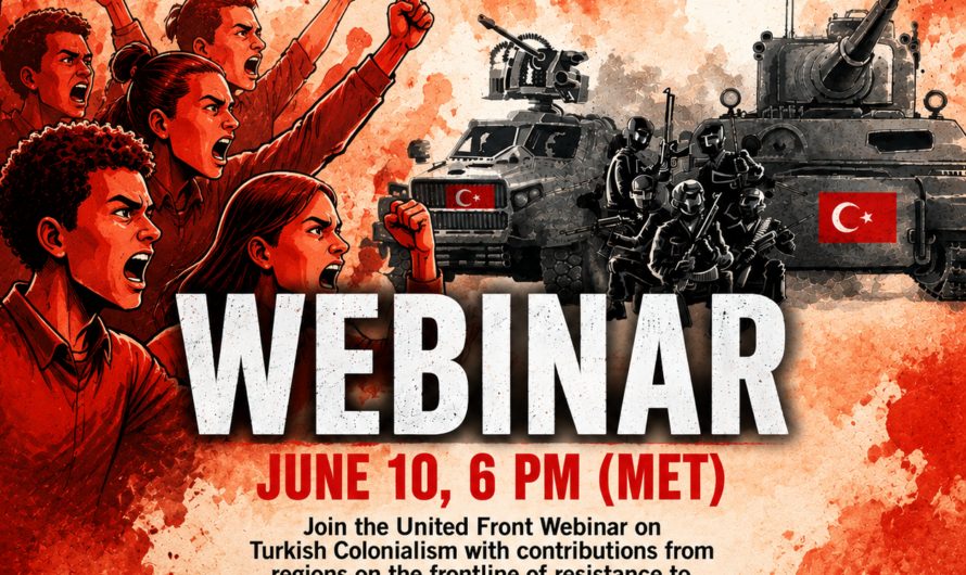 Webinaire du Front uni sur le colonialisme turc, en collaboration avec ICOR Moyen-Orient